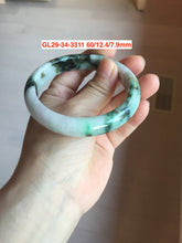 Load image into Gallery viewer, 53-62mm Certified type A 100% Natural deep mottled green green/yellow/brown jungle camouflage color Jadeite bangle group GL29
