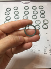 Load image into Gallery viewer, 17.5mm 7 1/4 100% natural type A icy watery green/blue icy watery Guatemala jadeite jade band ring group PJ33
