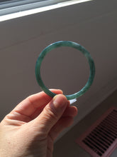 Load image into Gallery viewer, 55mm Certified Type A 100% Natural dark green/blue/gray with Guatemala slim round cut Jadeite bangle PJ94-2434

