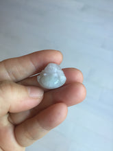 Load image into Gallery viewer, 100% Natural type A light purple white happy Buddha jadeite pendant BP182
