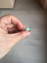 Load image into Gallery viewer, 100% natural type A icy watery green dark green four-prong jadeite jade ring group PB130
