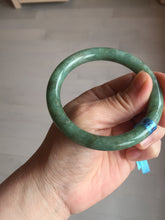 Load image into Gallery viewer, 55.5mm Certified 100% natural Type A dark green/brown round cut jadeite jade bangle BM10-5373
