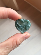 Load image into Gallery viewer, 100% Natural type A dark green/blue/black heart pinky promise(执子之手，与子偕老) Guatemala jadeite Jade pendant AX143
