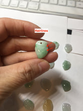 Load image into Gallery viewer, Type A 100% Natural icy watery sunny green/purple/white/yellow Jadeite Jade Peach Pendant group BF151
