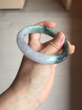 Load image into Gallery viewer, 57.9mm 100% Natural type A dark green purple carved and golden-painted Jadeite Jade bangle BP168-0261
