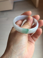Load image into Gallery viewer, 50.5mm certified 100% natural Type A sunny green white/purple(春带彩) thin jadeite jade bangle BS165-1617
