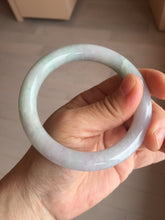 Load image into Gallery viewer, 58.4mm Certified Type A 100% Natural light green chubby round cut Jadeite Jade bangle BM36-0023
