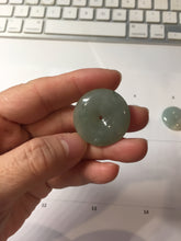 Load image into Gallery viewer, 23.5-28mm Type A 100% Natural sunny green/oily dark green black gray(老油青)/purple Jadeite Safety Guardian Button donuts pendant group PB301
