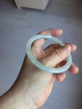 Load image into Gallery viewer, 58.2mm certified 100% natural type A light green white flat jadeite bangle PD28-5815
