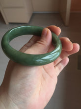 Load image into Gallery viewer, 56mm certified 100% natural Type A oliy dark green(油青) brown jadeite jade bangle BS101-4047
