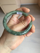 Load image into Gallery viewer, 57.6mm Certified type A 100% Natural oily dark greenwhite gray black watermelon rind  (瓜油青)  Jadeite bangle AZ187-1630
