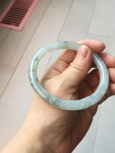 Load image into Gallery viewer, 58.5mm certified 100% natural Type A white dark green ink painting (水墨) round cut jadeite jade bangle PC160-3157

