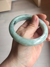 Load image into Gallery viewer, 57mm certified Type A 100% Natural light green gray Jade jadeite bangle BS116-6634
