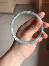 Load image into Gallery viewer, 65.2mm Certified type A 100% Natural light Green purple red (FU LU SHOU)white round cut Jadeite bangle PB307-0167
