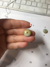 Load image into Gallery viewer, 14mm Type A 100% Natural light green yellow white Abacus-Bead Peace and Safety Guardian Donuts Buckle jadeite Pendant group PH117-1
