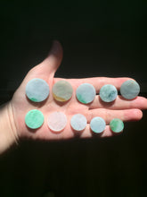 Load image into Gallery viewer, 100% Natural type A sunny green/yellow round Jadeite Jade safe and sound pendant group BP94

