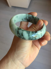Load image into Gallery viewer, 59mm certified Type A 100% Natural dark green white broad Jadeite Jade bangle PE100-6230

