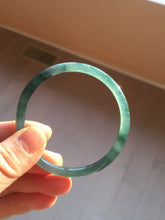 Load image into Gallery viewer, 54mm Certified Type A 100% Natural dark green/blue/gray with Guatemala slim round cut Jadeite bangle PH2-2348
