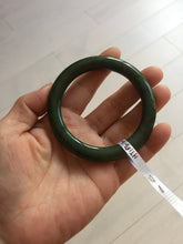 Load image into Gallery viewer, 54.9mm certified 100% Natural dark green/black nephrite (碧玉)  bangle HT168-1-3845
