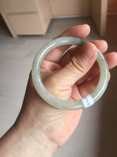 Load image into Gallery viewer, 54mm Certified type A 100% Natural light green dark green floating seaweed round cut Jadeite bangle PC138-6617
