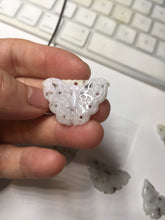 Load image into Gallery viewer, 100% Natural type A white brown Jadeite Jade Withered Leaf Butterfly(枯叶蝶) pendant PB215

