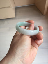 Load image into Gallery viewer, 51.6mm Certified Type A 100% Natural sunny green light green white thin Jadeite Jade bangle BS120-1581
