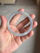 Load image into Gallery viewer, 53.7mm certified 100% Natural icy watery white gray nephrite bangle HN158-9155
