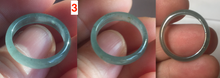 Load image into Gallery viewer, 16.5mm size 6 100% natural type A icy watery green/blue icy watery Guatemala jadeite jade band ring group BP83
