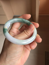 Load image into Gallery viewer, 54.5mm Certified 100% natural Type A Watermelon Rind Green &amp; Light Purple jadeite jade bangle PH242-0177
