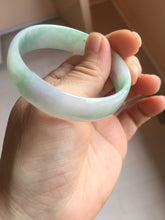 Load image into Gallery viewer, 51.5mm Certified Type A 100% Natural sunny green light green white thin Jadeite Jade bangle AZ189-1583

