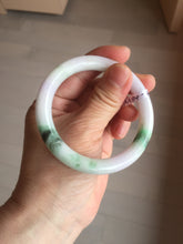 Load image into Gallery viewer, 54mm Certified Type A 100% Natural light green purple(春带彩) round cut jadeite Jade bangle AA84-4939
