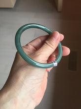 Load image into Gallery viewer, 59.5mm Certified Type A 100% Natural light green/blue/gray Guatemala slim round cut Jadeite bangle BP220-3800
