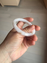 Load image into Gallery viewer, 47mm certified 100% natural Type A light purple white oval jadeite jade bangle PB63-3872
