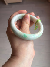 Load image into Gallery viewer, 58mm certificated Type A 100% Natural sunny green/white Jadeite Jade bangle E48-7904
