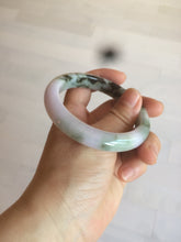 Load image into Gallery viewer, 56.3mm certified 100% natural Type A dark green/purple  jungle camouflage color jadeite jade bangle AX77-5285
