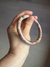 Load image into Gallery viewer, 58.9mm 100% natural pink brown black round cut rose stone (Rhodonite)bangle SY122
