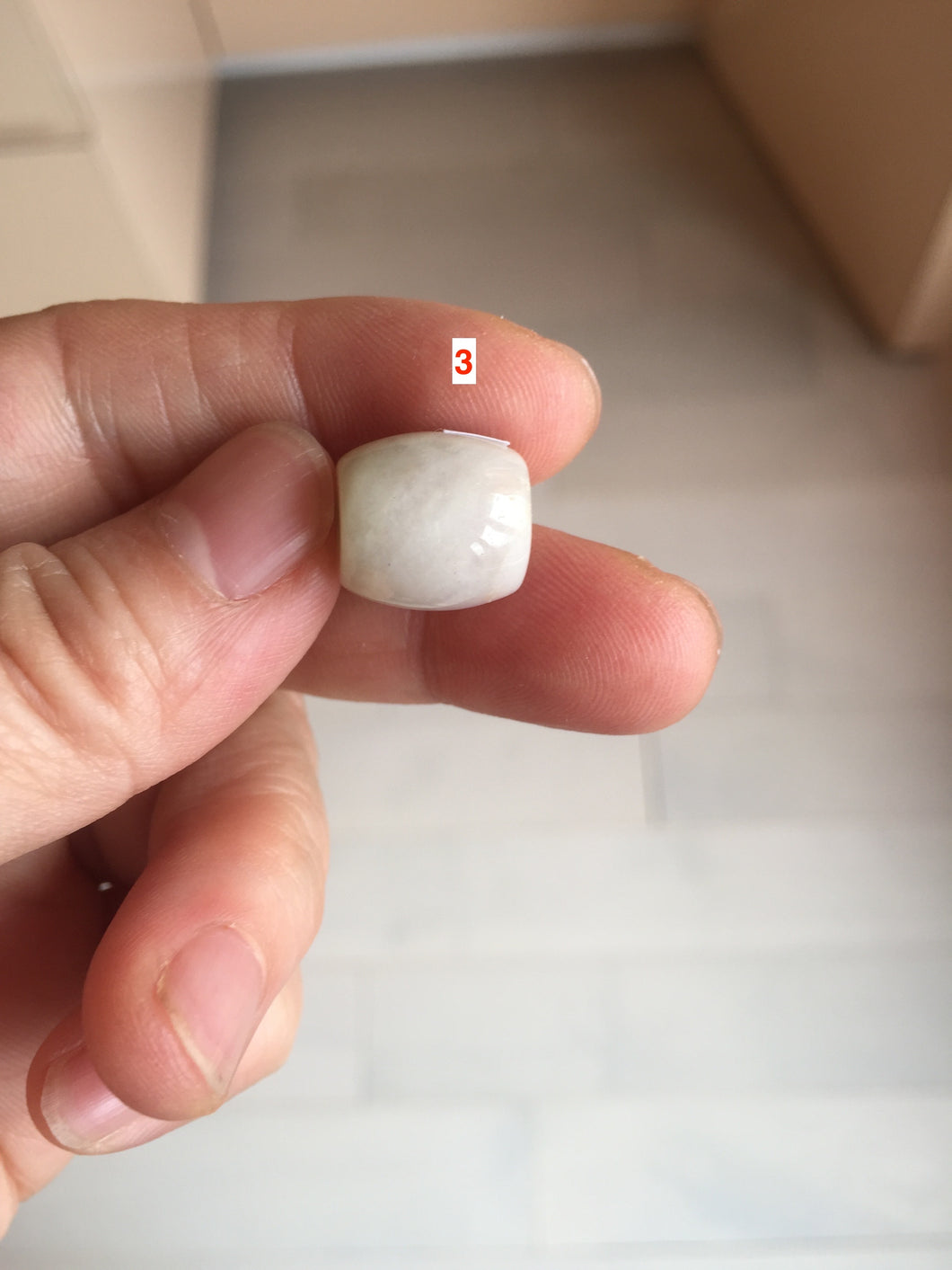 13mm Type A 100% Natural sunny green/white/light purple olive shape Jadeite Jade LuluTong (Every road is smooth) bead pendant group PB119