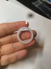 Load image into Gallery viewer, 19.2mm/size 9 1/4 100% natural type A green/white jadeite jade band ring G105- 9 1/4
