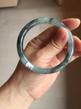Load image into Gallery viewer, 55.8mm Certified Type A 100% Natural icy watery dark green/purple/gray round cut Jadeite bangle AA131-6925
