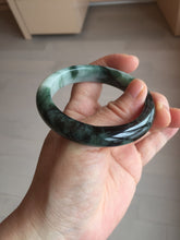 Load image into Gallery viewer, 54mm certified 100% natural Type A dark green white jadeite jade bangle AA43-5316
