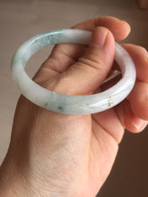 Load image into Gallery viewer, 52.5mm certified natural 100% natural Type A light green/white slim jadeite jade bangle BS91-6677
