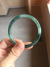 Load image into Gallery viewer, 56.3mm Certified Type A 100% Natural icy watery dark green/blue/gray/black slim Guatemala Jadeite bangle PJ155-0662
