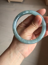 Load image into Gallery viewer, 55.5mm Certified Type A 100% Natural dark green/purple/gray round cut Jadeite bangle AA127-6935
