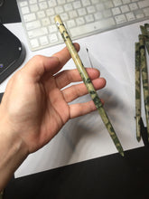 Load image into Gallery viewer, 100% Natural Mottled Green, Olive, and Creamy Yellow Camouflage Color Xiu Jade (Serpentine) Hairpin Group AW60
