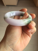 Load image into Gallery viewer, 55.2mm certified 100% natural Type A watermelon-rind green light purple Base jadeite bangle PA184-4754
