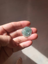 Load image into Gallery viewer, 100% Natural type A icy watery blue green gray Guatemala jadeite Rose Pendant group BP181
