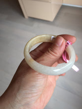 Load image into Gallery viewer, 47.5mm certified 100% natural Type A icy watery light green yellow white oval jadeite jade bangle PC18-6668
