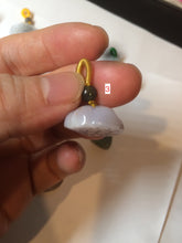 Load image into Gallery viewer, 100% Natural type A dark green/purple/gray Jadeite Jade lotus pod hanger BF40
