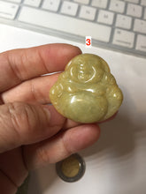 Load image into Gallery viewer, 100% Natural type A yellow green happy buddha jadeite Jade pendant AX159
