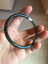 Load image into Gallery viewer, 57mm Certified Type A 100% Natural icy watery light green/blue/gray with flying snow Guatemala slim round cut Jadeite bangle BG197-2487
